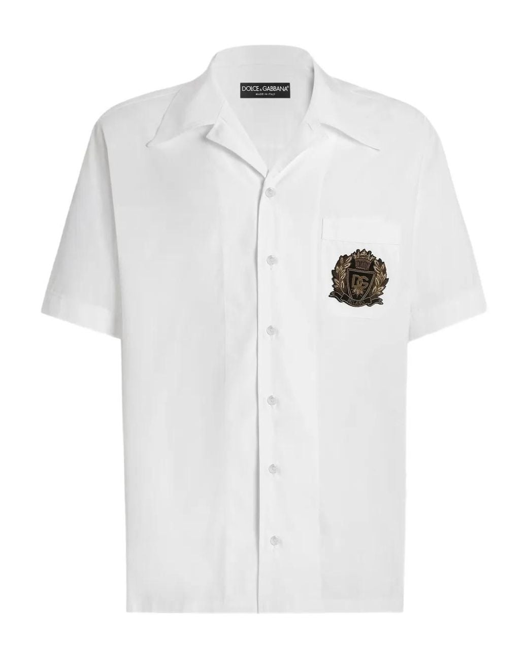 Dolce & Gabbana Hawaiihemd Aus Popeline in White für Herren