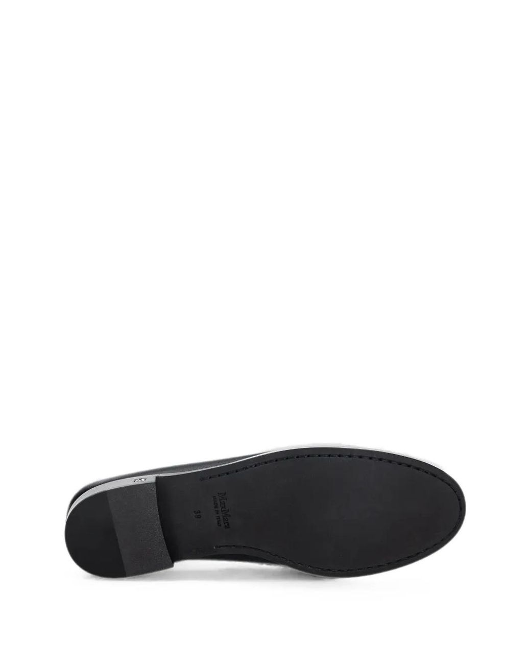 Max Mara Black Logo-Plaque Leather Loafers