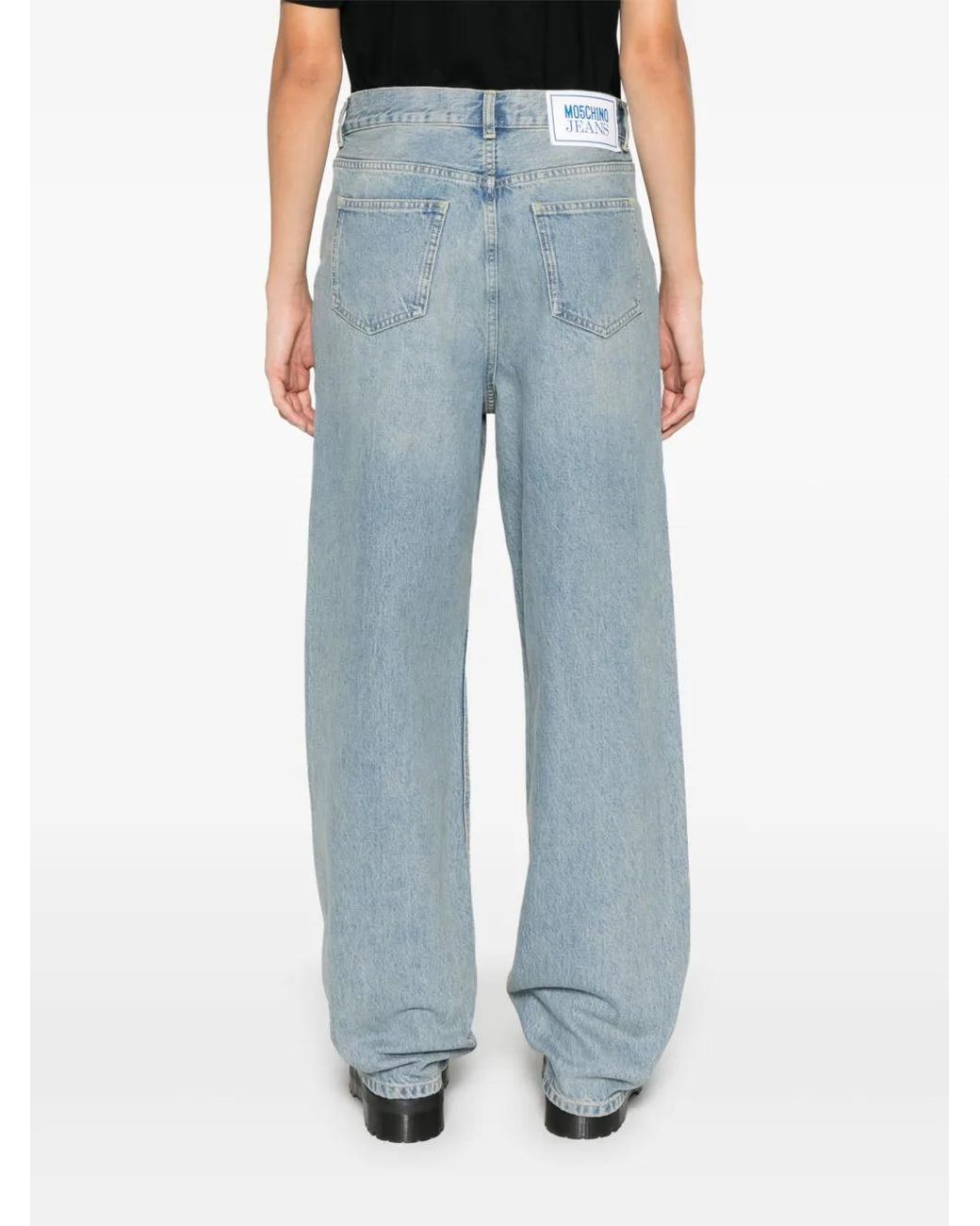 Moschino Blue Logo-Patch Jeans