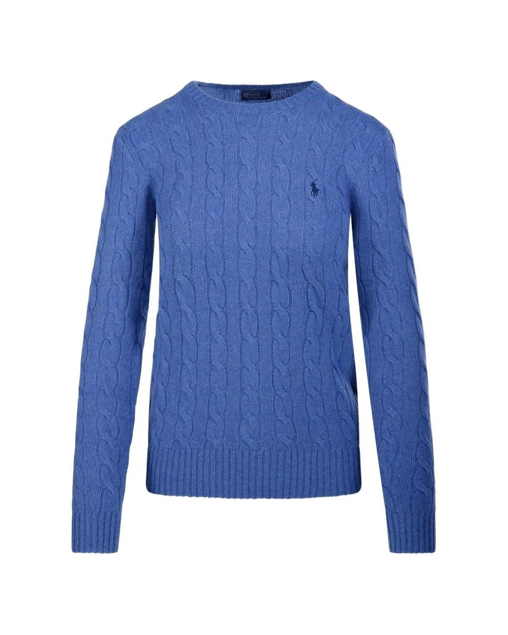 Polo Ralph Lauren Blue Cable-Knit Crewneck Sweater