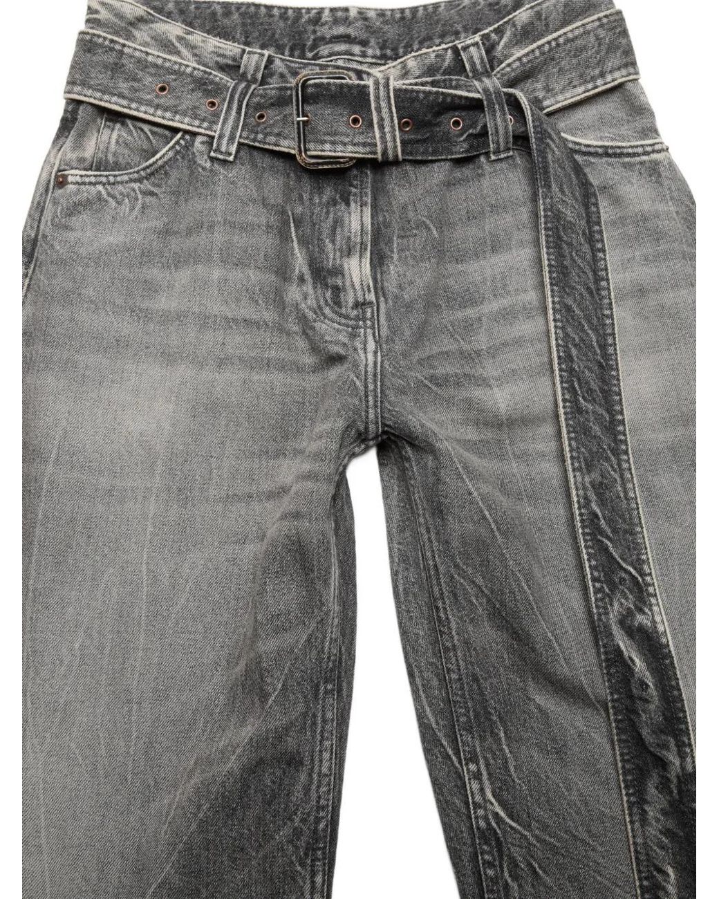 Acne Gray Belted Jeans