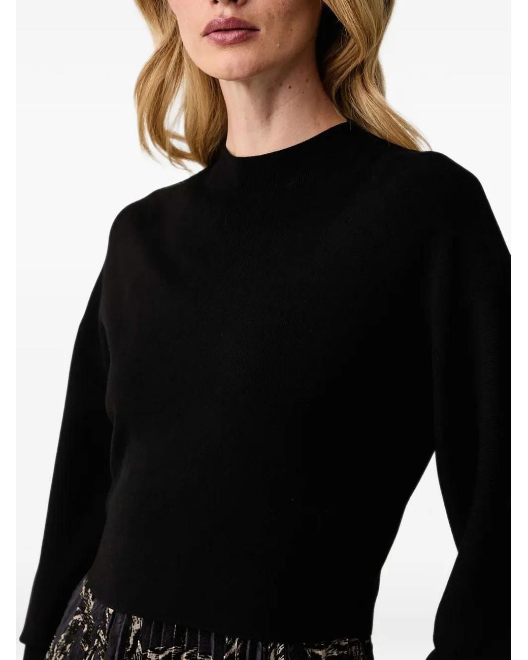 AllSaints Black Pleated Asymmetric Dress