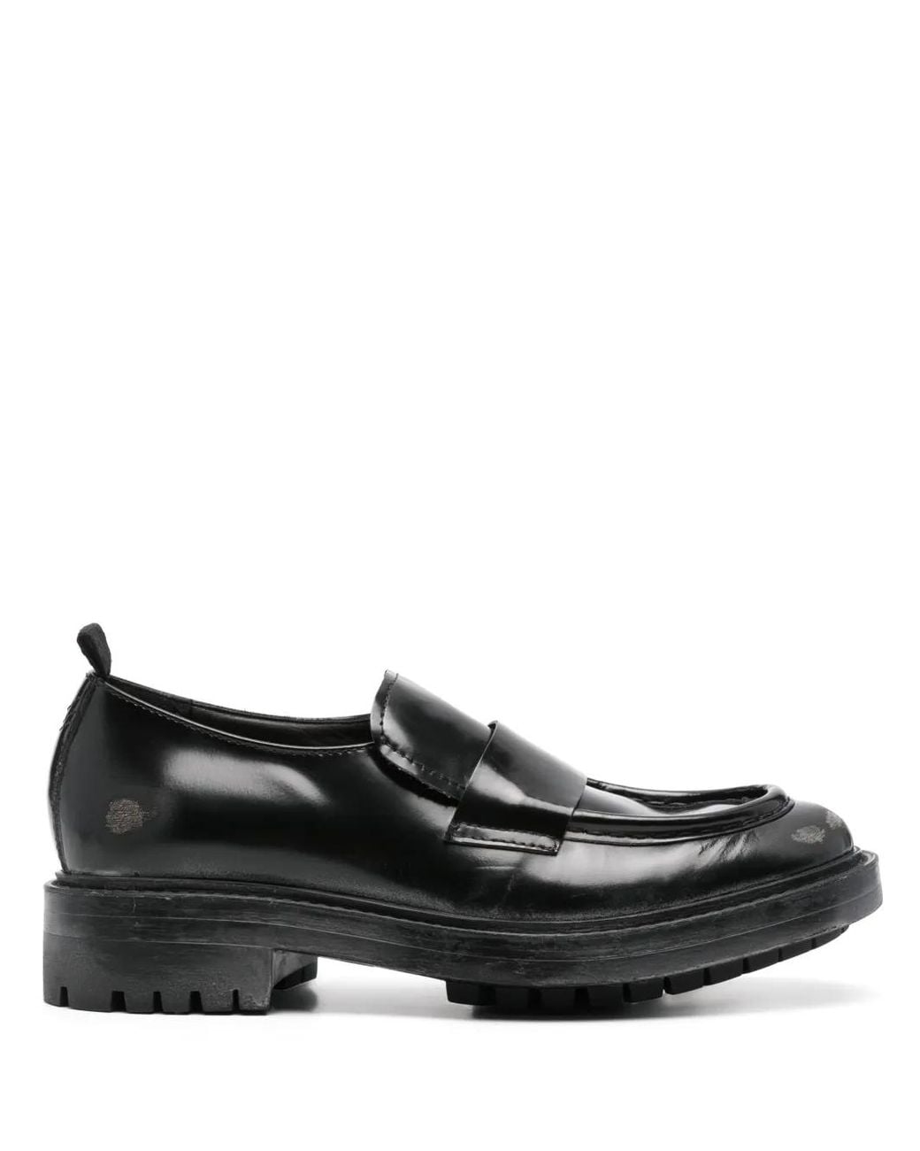 Moma Black Distressed Loafers