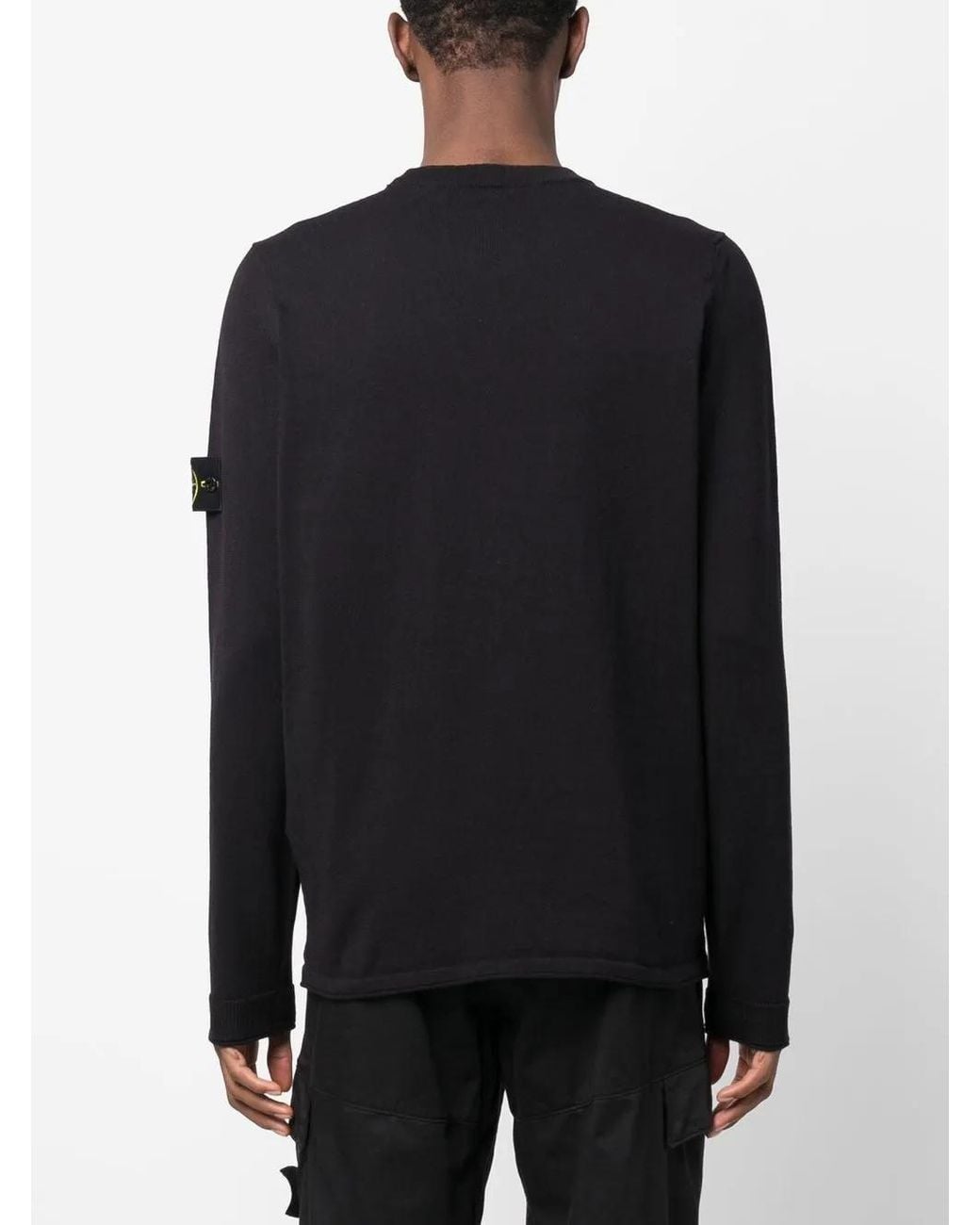 Stone Island Logo Badge Sweater in het Blue voor heren