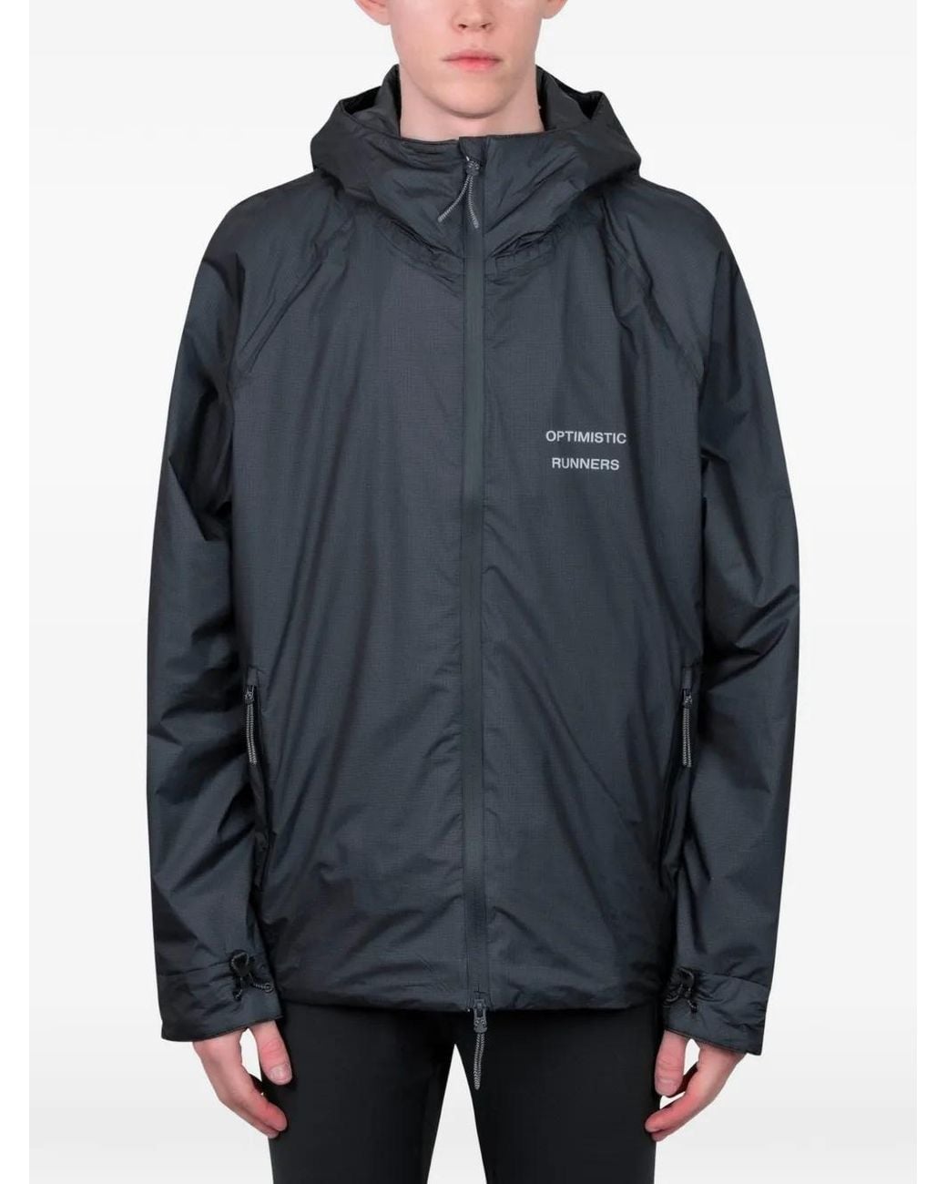 Optimistic Runners Blue Insulated Hooded Jacket for men