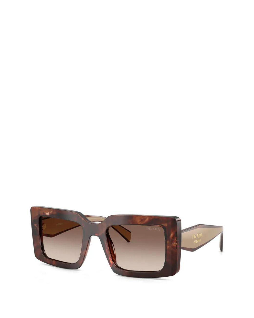 Prada Green Tortoiseshell-Effect Square-Frame Sunglasses
