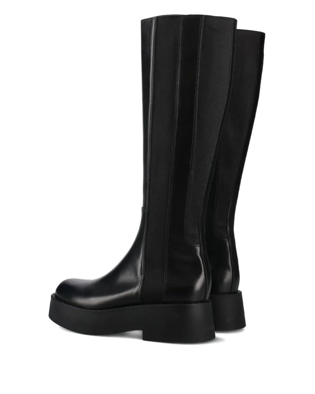 Premiata Black Elasticated-Panels Leather Boots