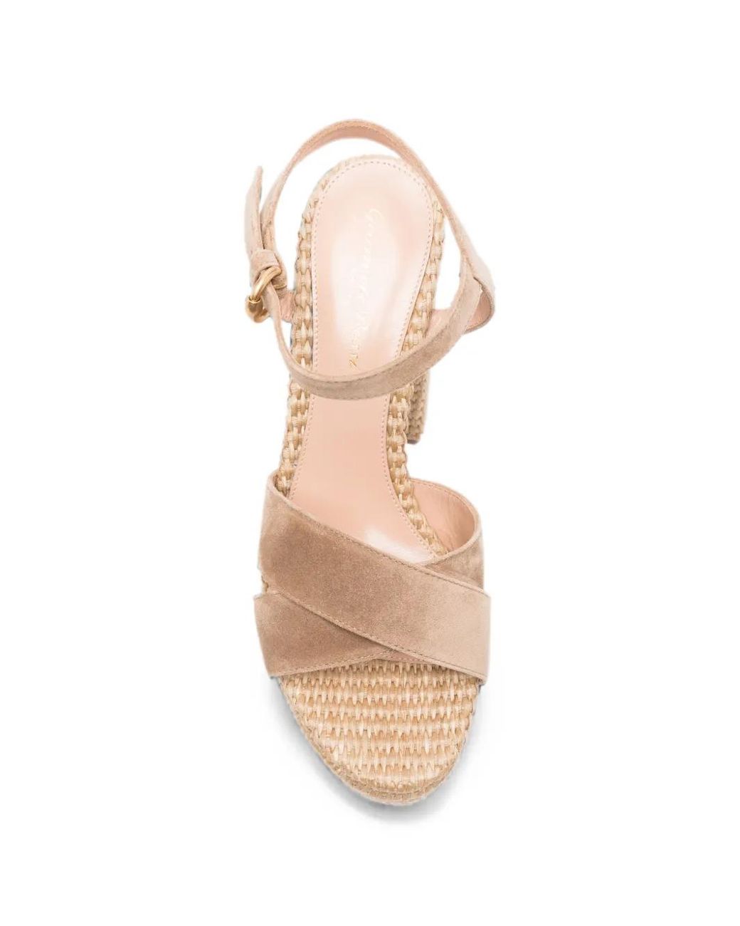Gianvito Rossi Natural Suede Crossover-Strap Sandals