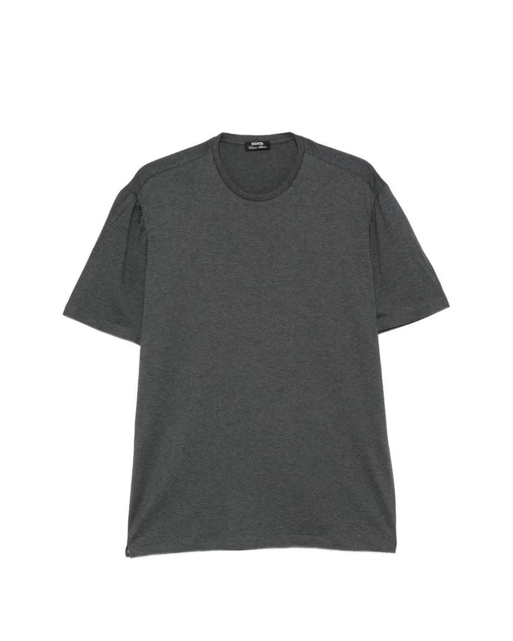 Cesare Attolini Gray Shirred-Sleeve T-Shirt for men