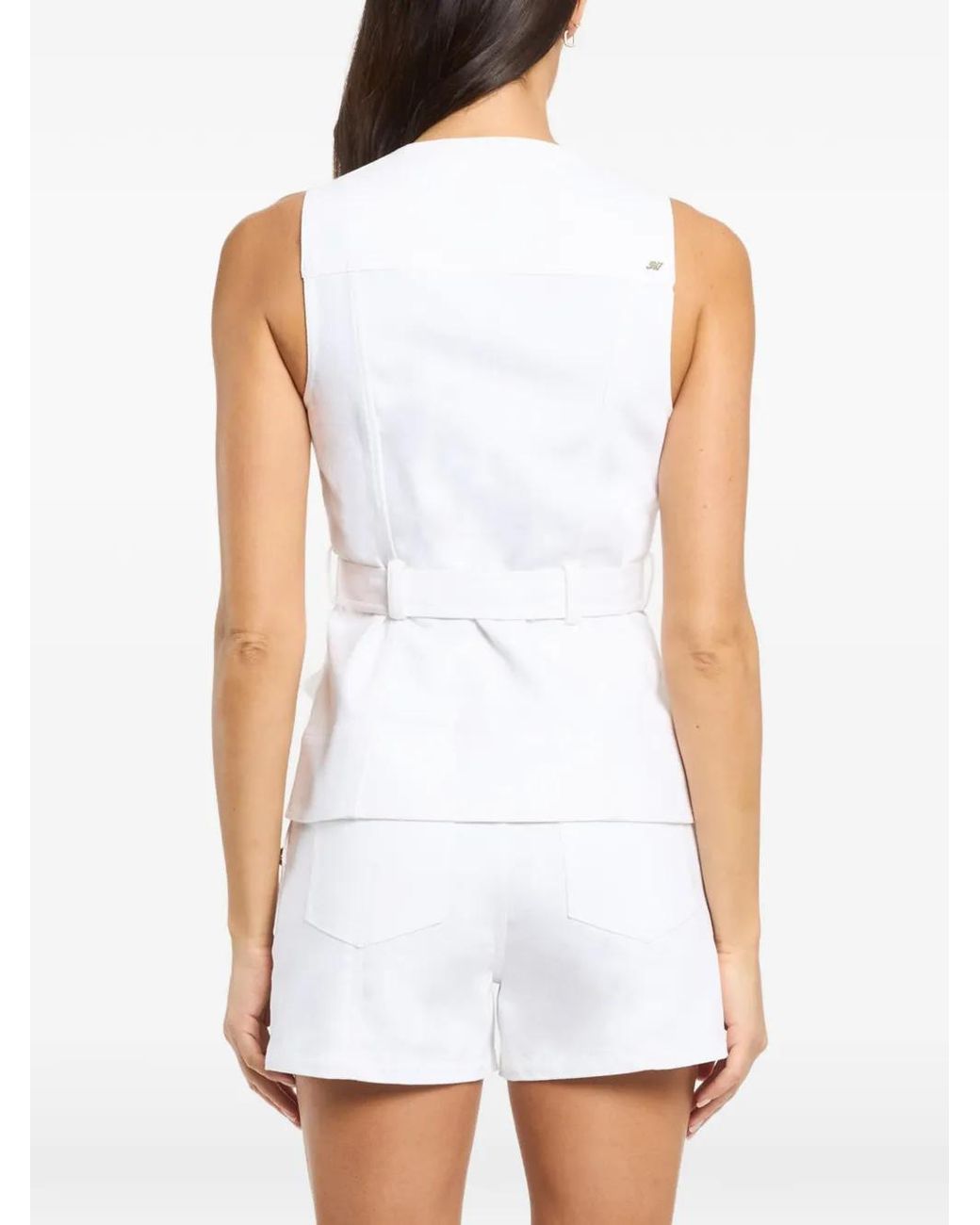 Haut Boutonné À Taille Ceinturée Cinq À Sept en coloris White