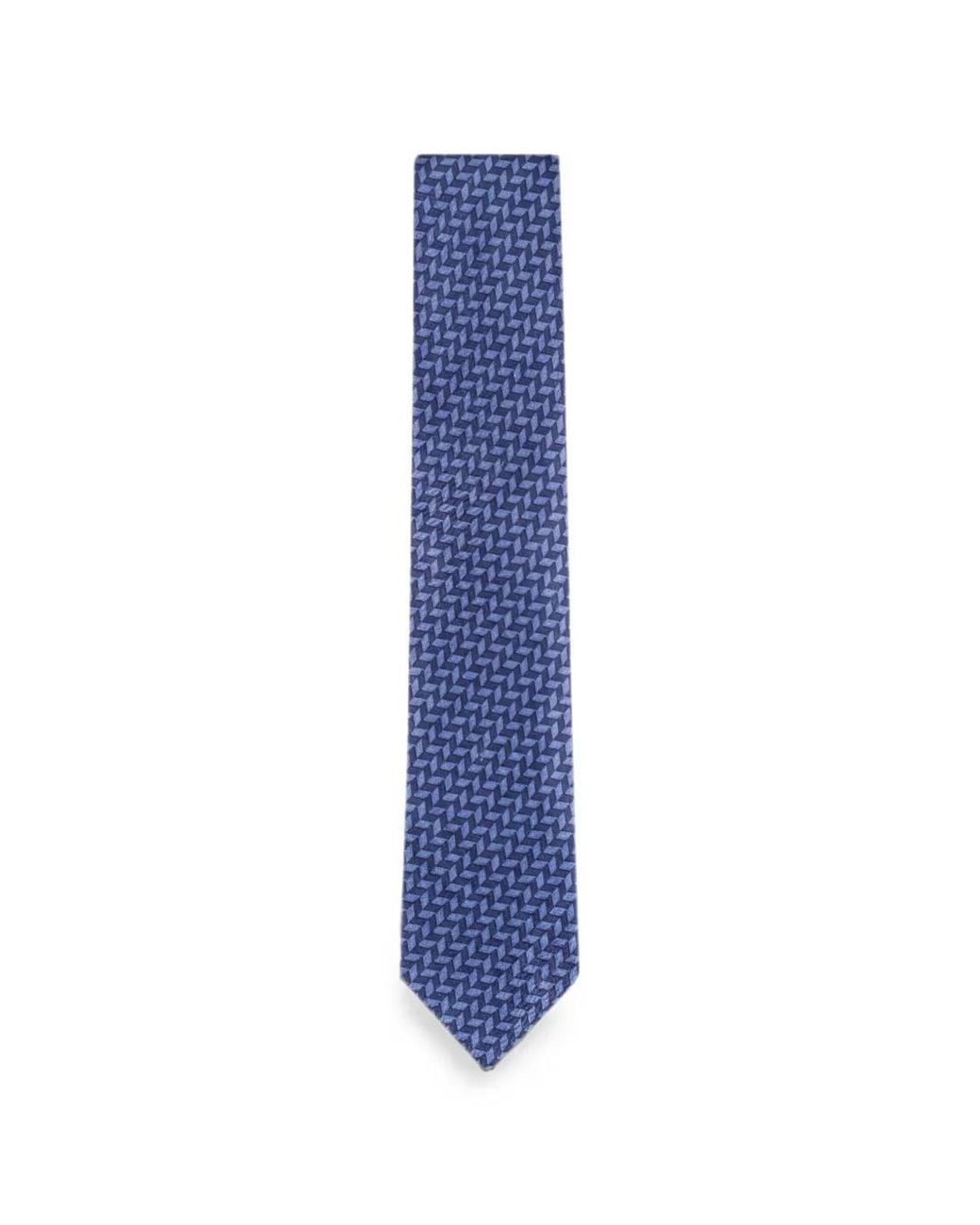 Brioni Blue Geometric-Pattern Tie for men