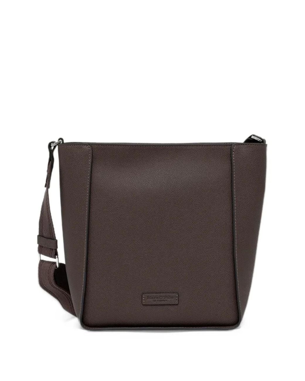 Marc O' Polo Brown Logo-Patch Crossbody Bag
