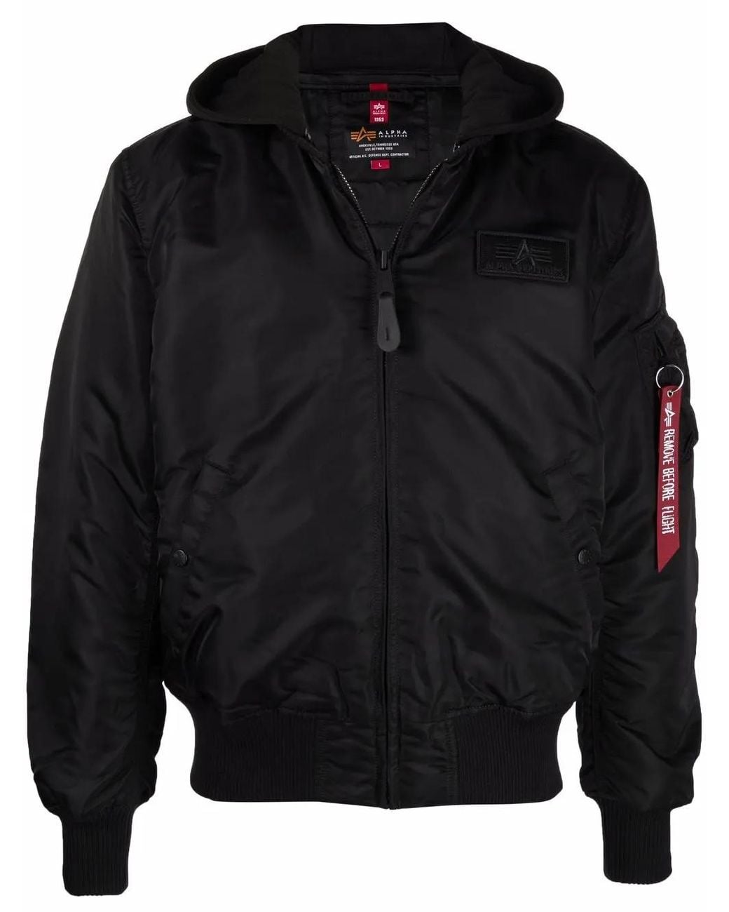 Alpha Industries Black Logo Bomber Jacket for men