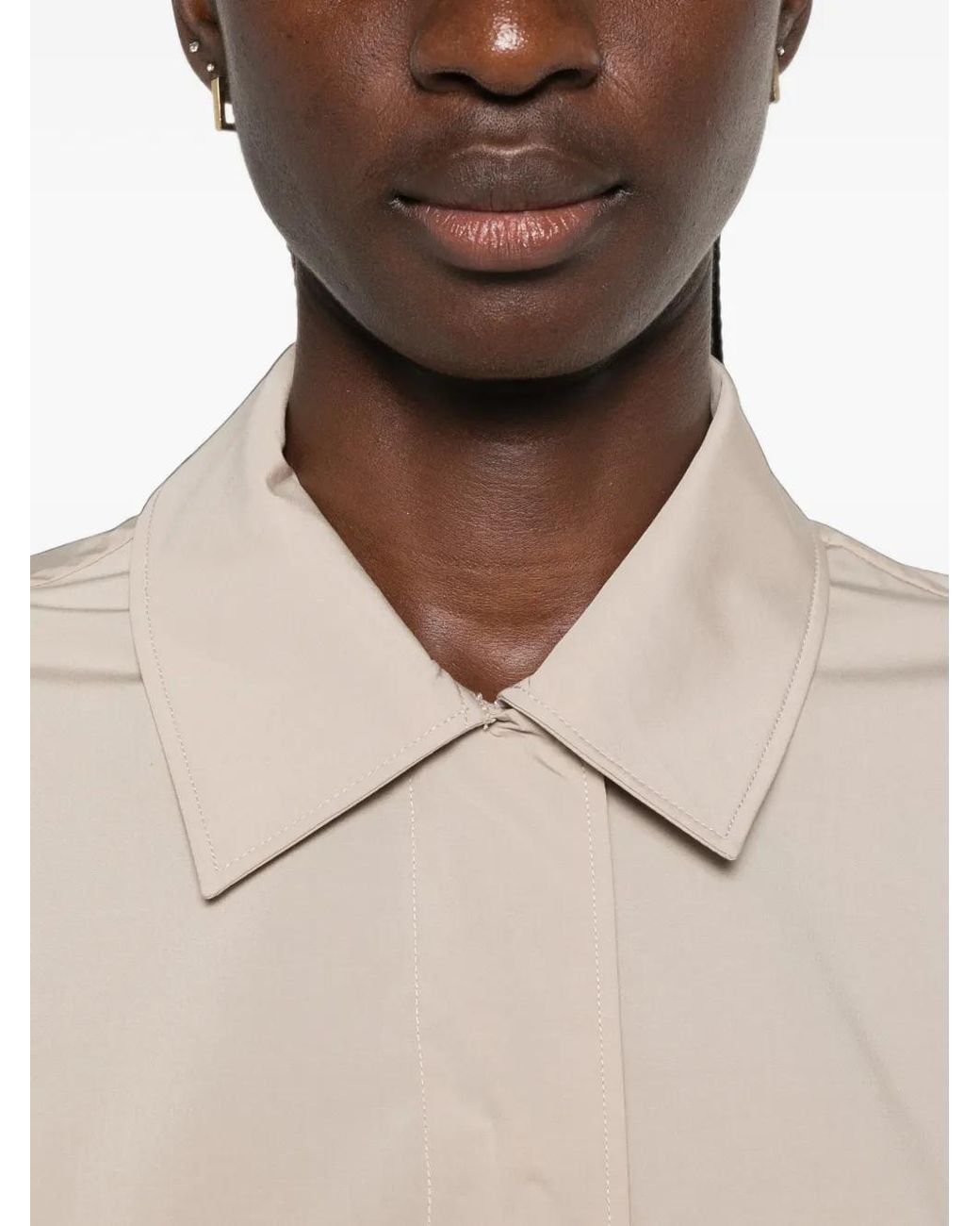 Herno Natural Elasticated-Hem Short-Sleeve Shirt