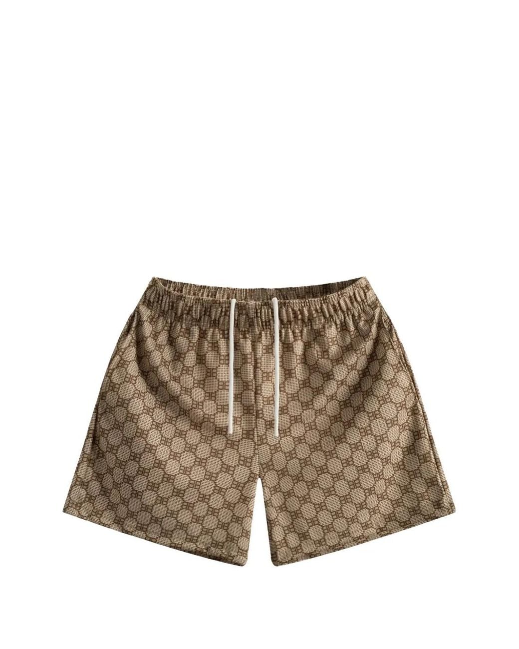 Bravest Studios Brown Matrix Monogram-Print Track Shorts for men