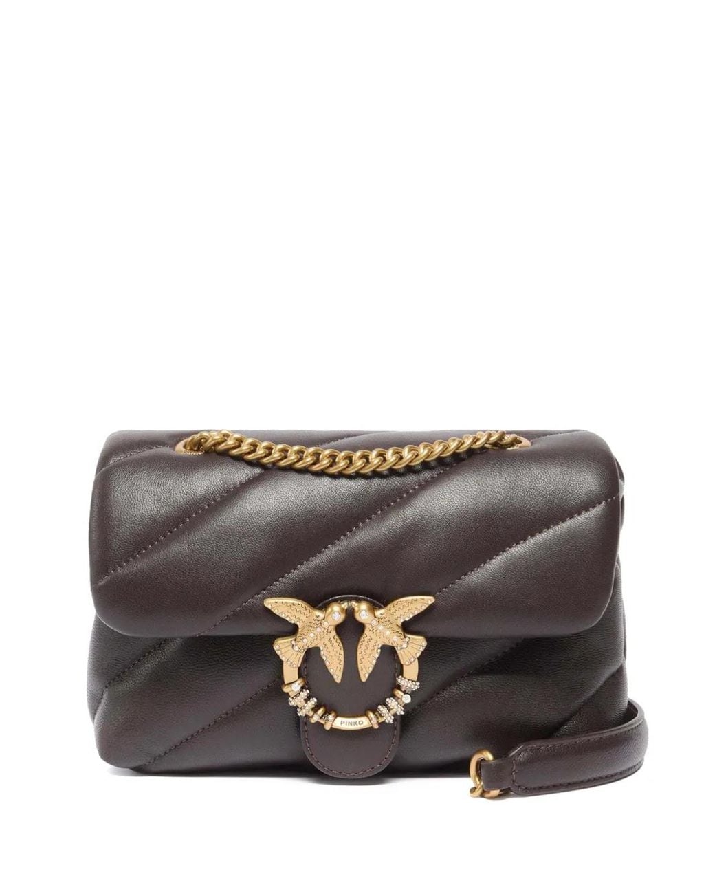 Pinko Gray Mini Love Bag Puff Crossbody Bag