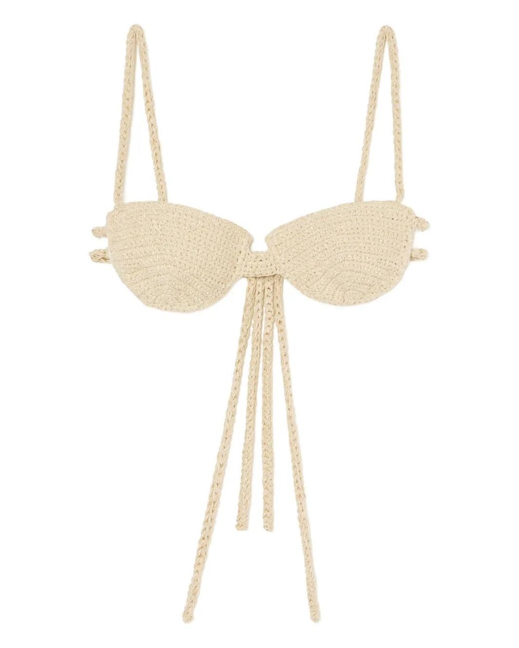 Alanui White Balconette Self-Tie Bra