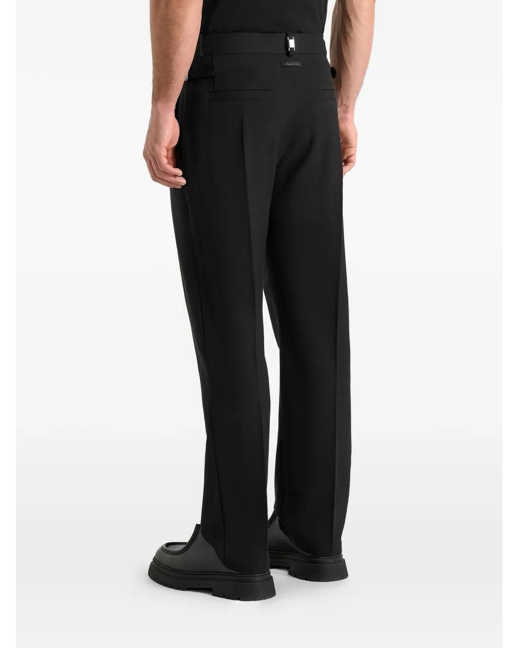 Manière De Voir Black Regular Fit Tailored Trousers for men