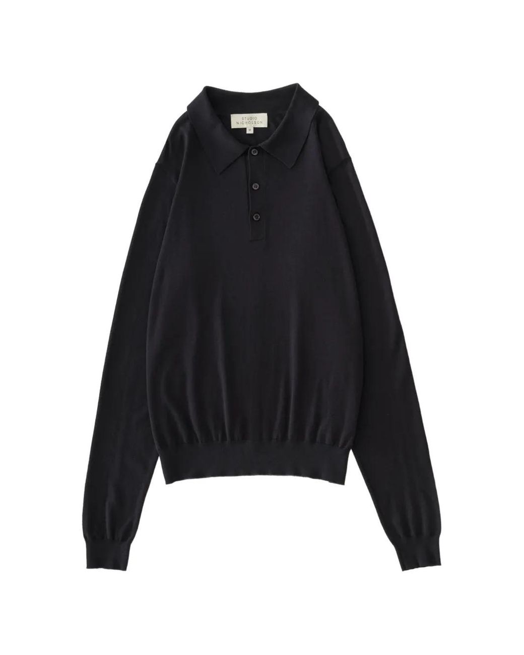 Polo con botones Studio Nicholson de hombre de color Black