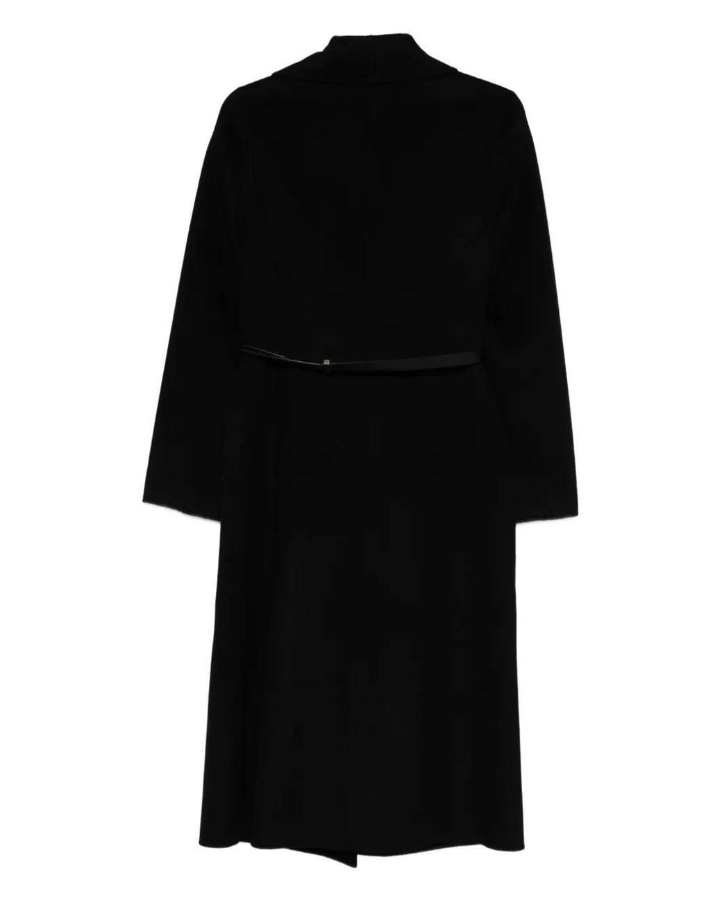 Liska Black Belted Long Coat