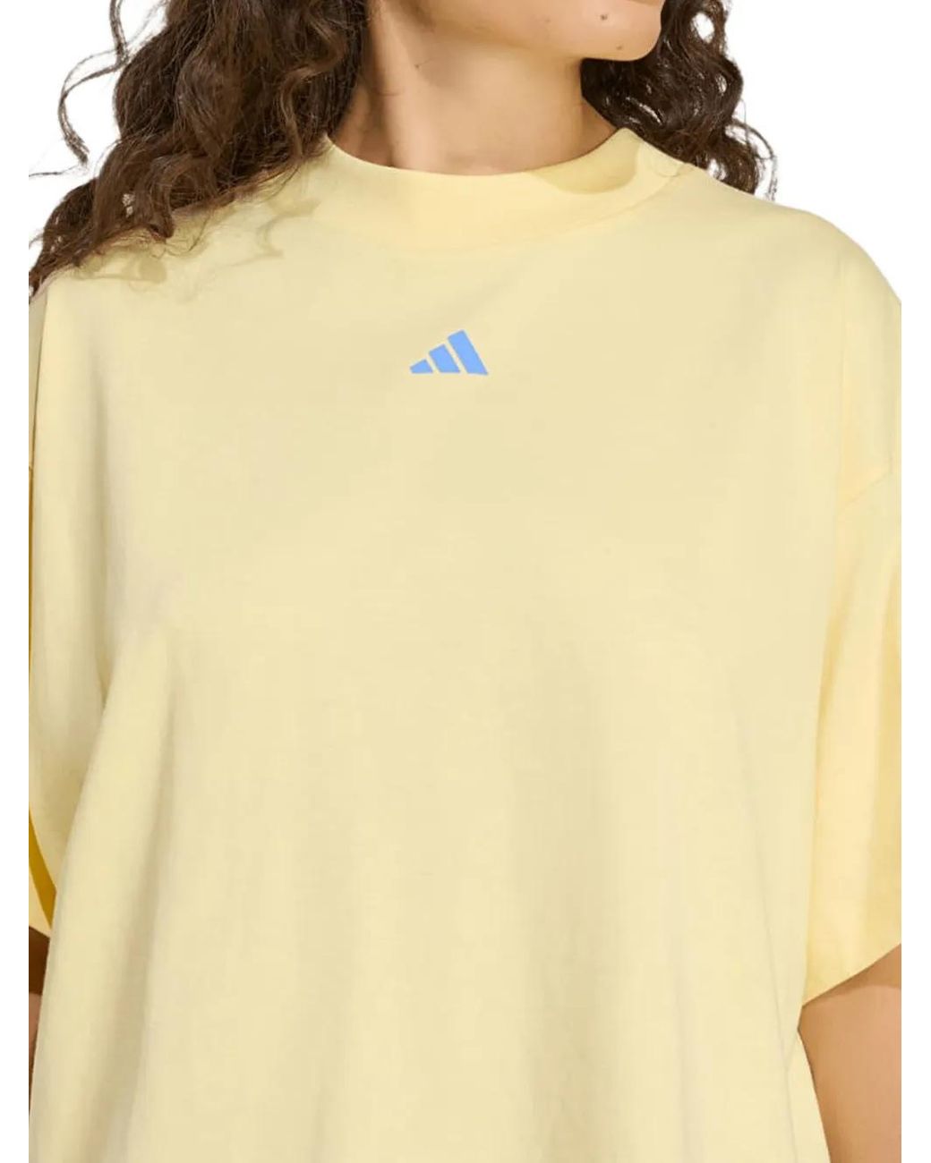 Adidas Blue Studio Boyfriend Logo-Print T-Shirt