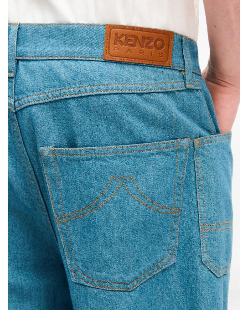 KENZO Blue Rinse-Wash Loose-Fit Jeans for men