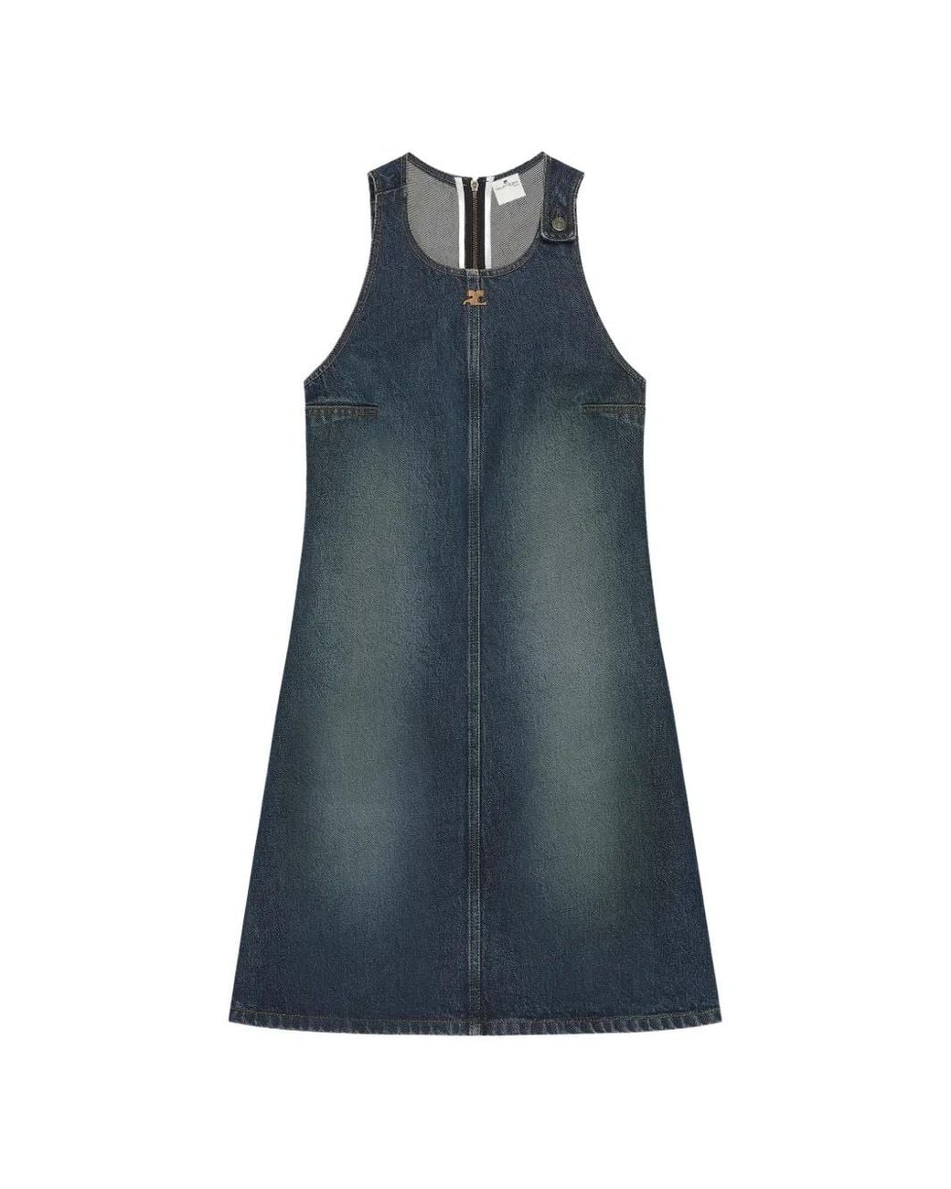 Courreges Blue Vintage Denim A-Line Dress