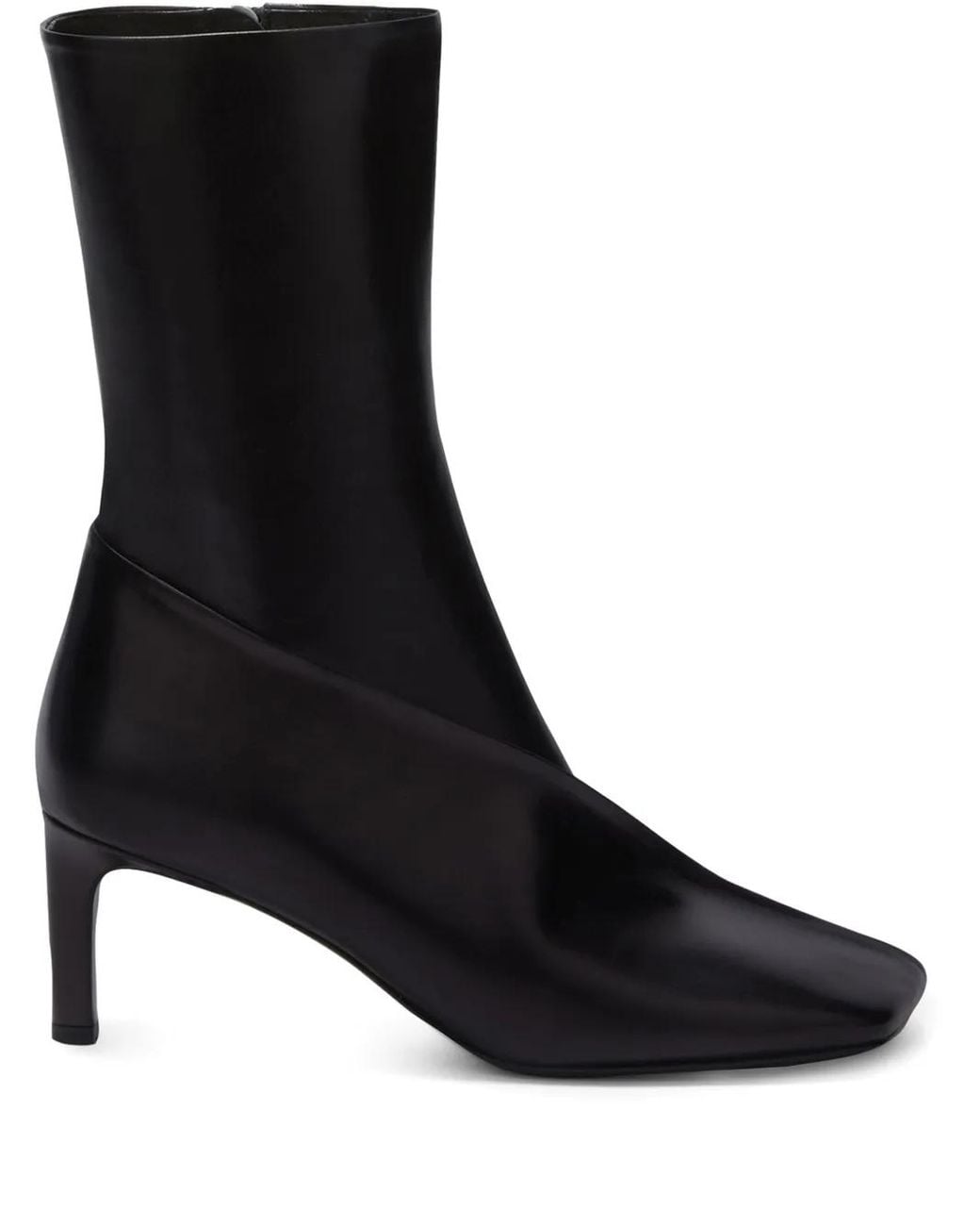Jil Sander Black Stiefeletten Mit Eckiger Kappe