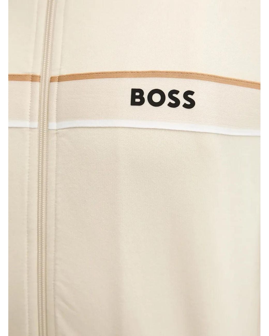 Boss Natural Iconic Zip-Fastening Sweatshirt for men