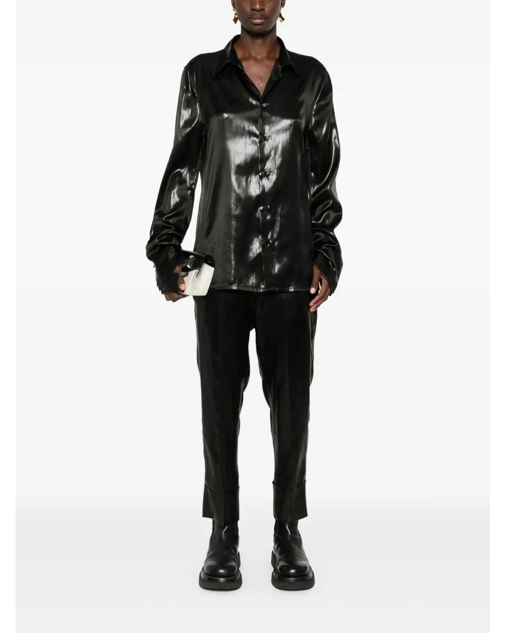 SAPIO Black Fluido Trousers