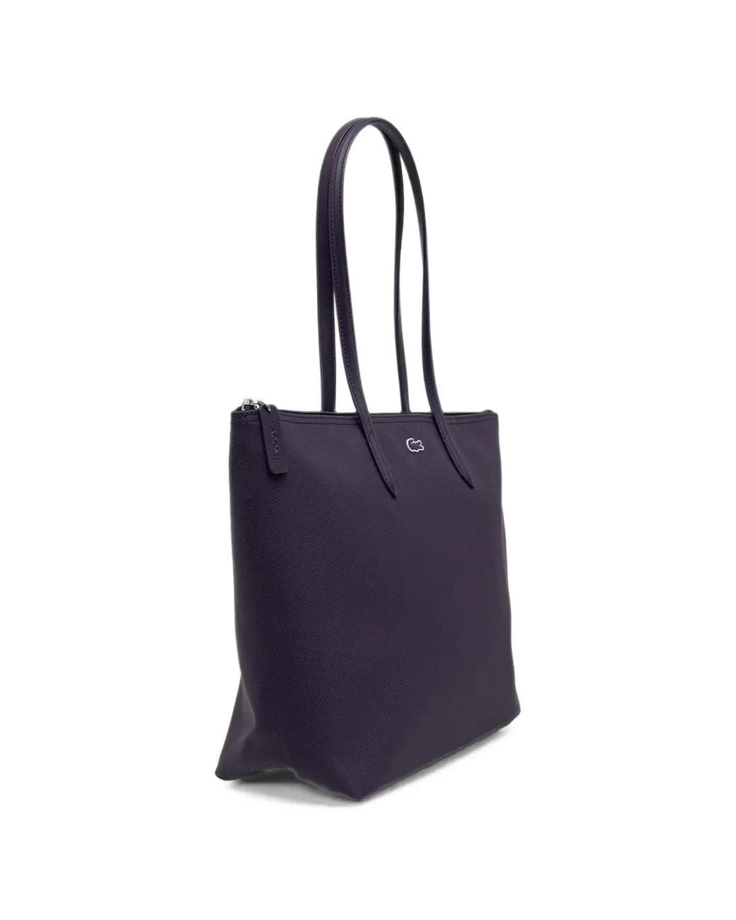 Lacoste Blue Large Logo-Patch Tote Bag