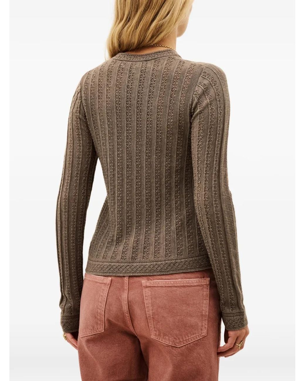 Ba&sh Brown Dakar Pullover Aus Lochstrick