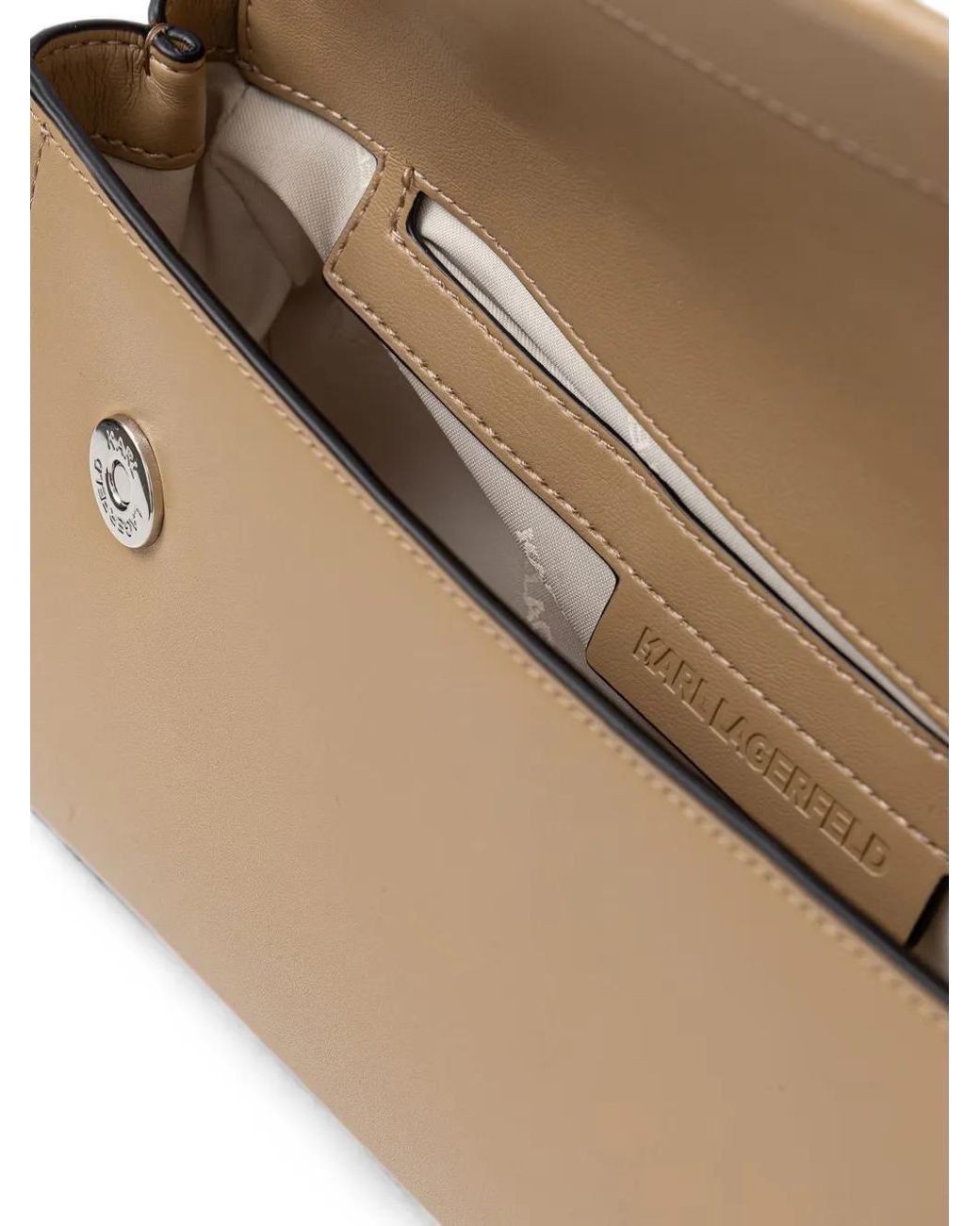 Karl Lagerfeld Natural K/Autograph Small Top Handle Bag