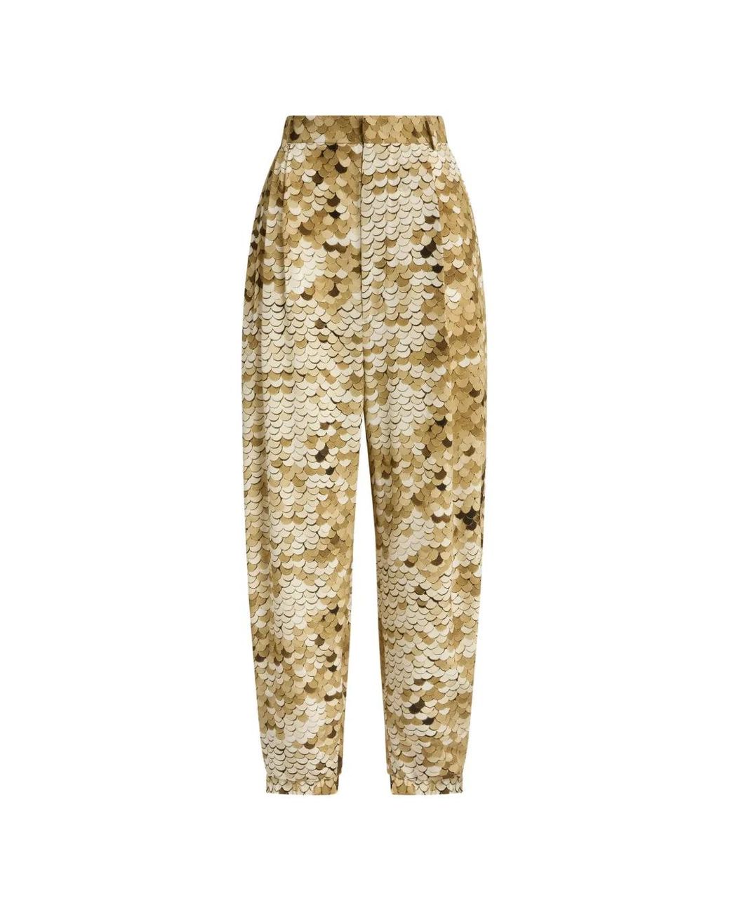 Moschino Metallic Pantalon À Sequins Et Plis