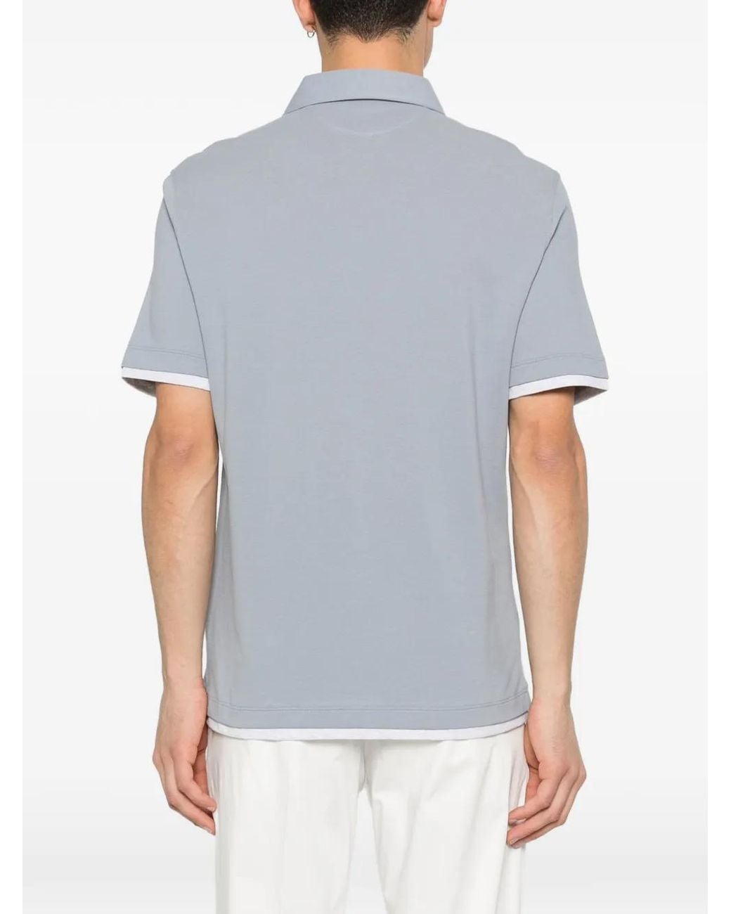 Brunello Cucinelli Poloshirt Met Knopen in het Gray voor heren