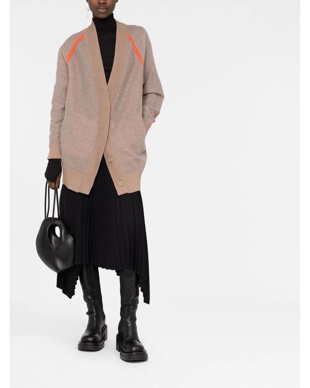 Y-3 Brown Logo-Jacquard Cardigan