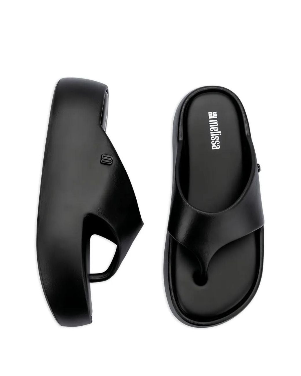 Melissa Black Platform Slides