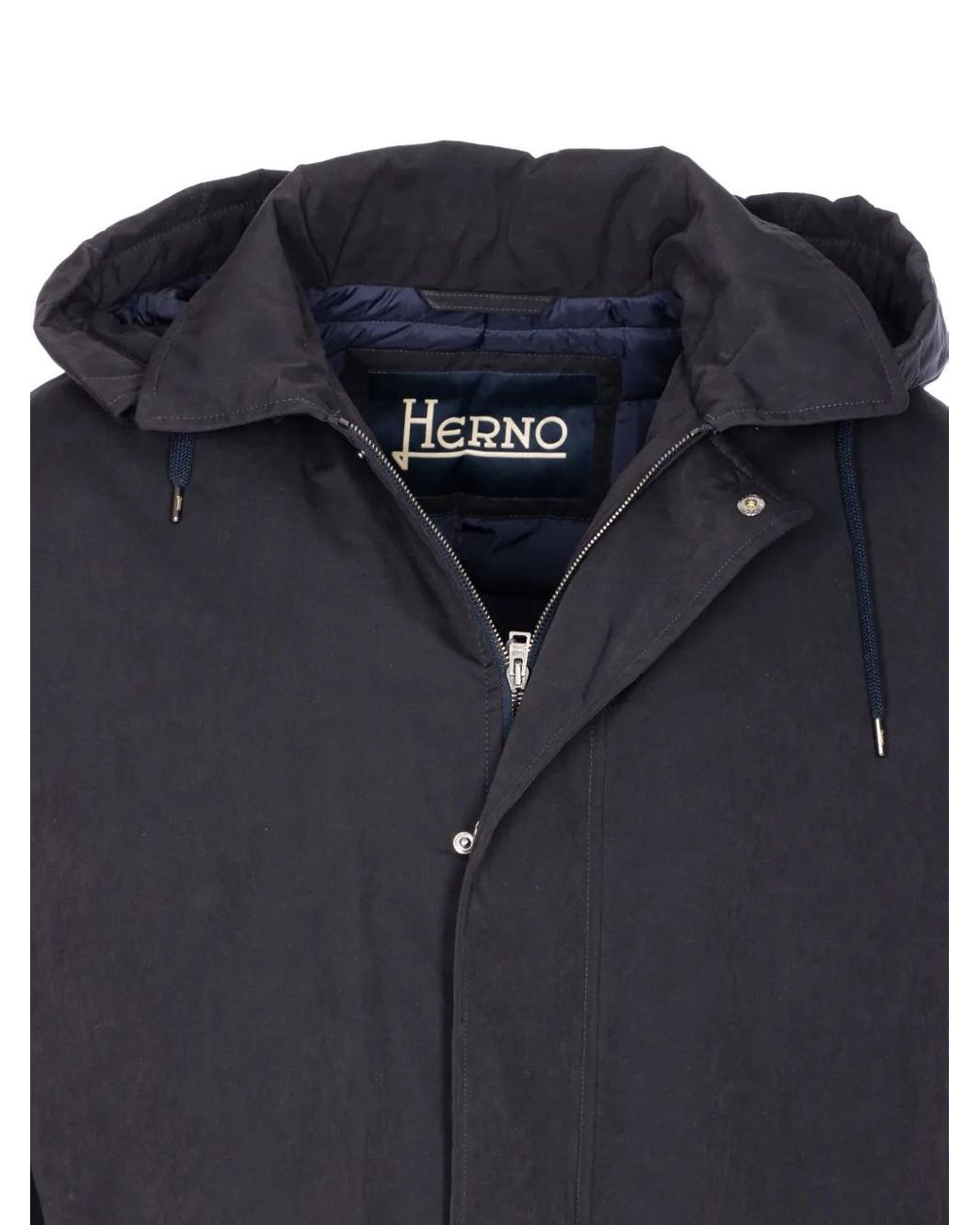 Herno Blue Hooded Padded Jacket for men