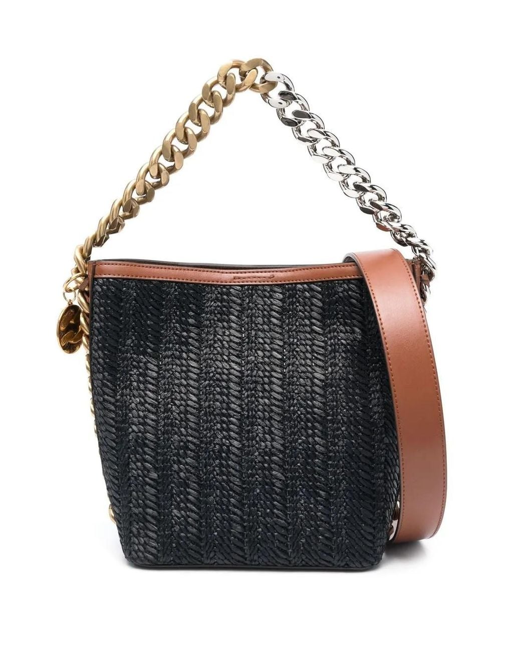 Stella McCartney Black Chain-Link Medium Tote Bag