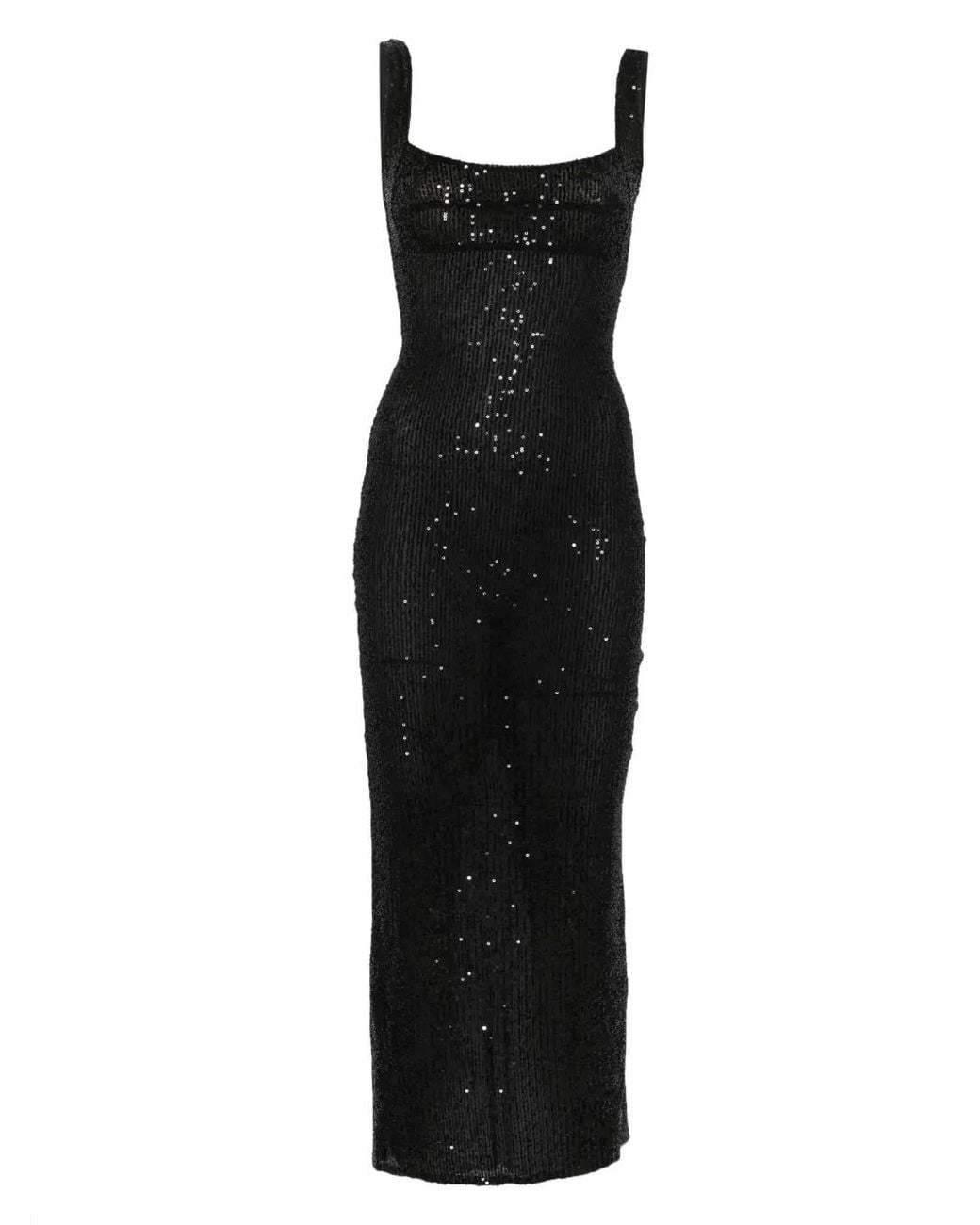 Atu Body Couture Black Sequinned Midi Dress