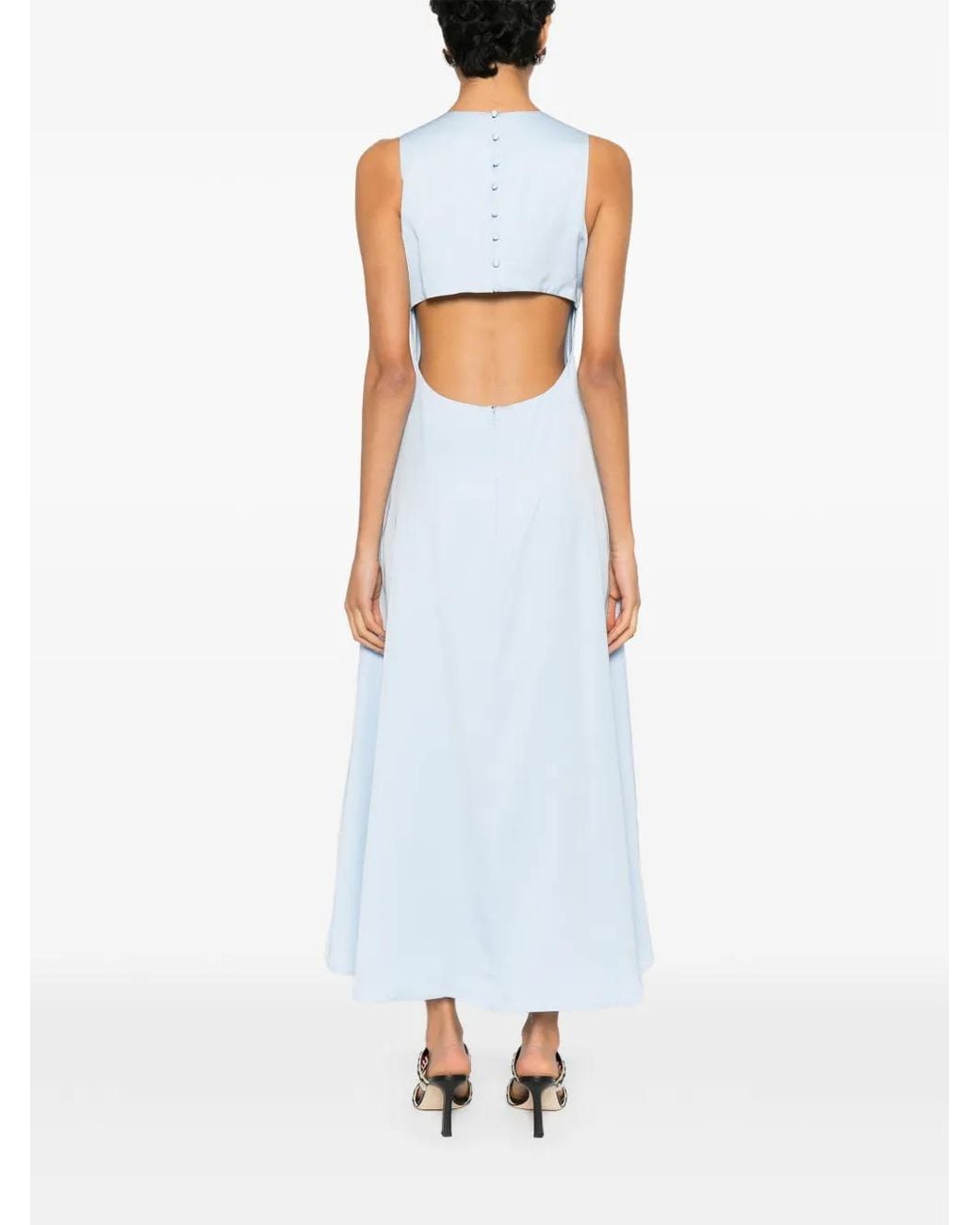 Maje White A-Line Midi Dress