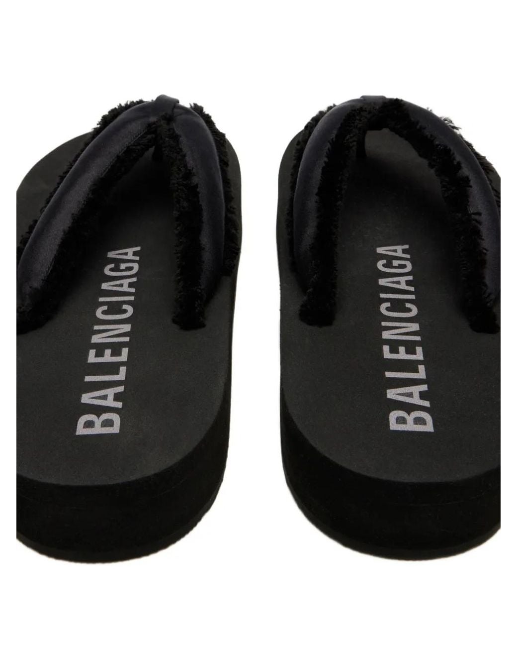 Balenciaga Black Jet Lag Frayed-Edge Sandals