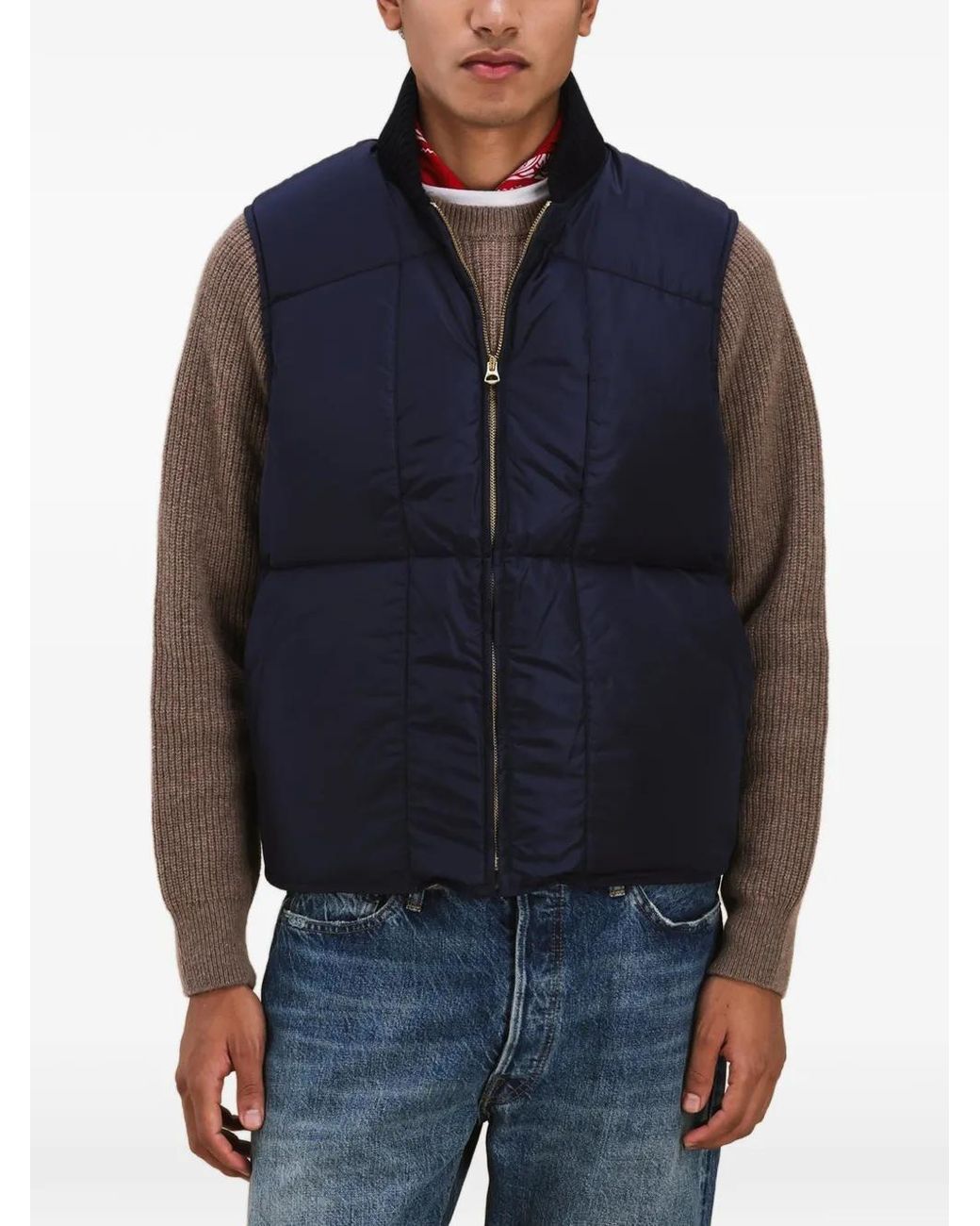Fortela Blue Queen Quilted Ribbed Vest for men