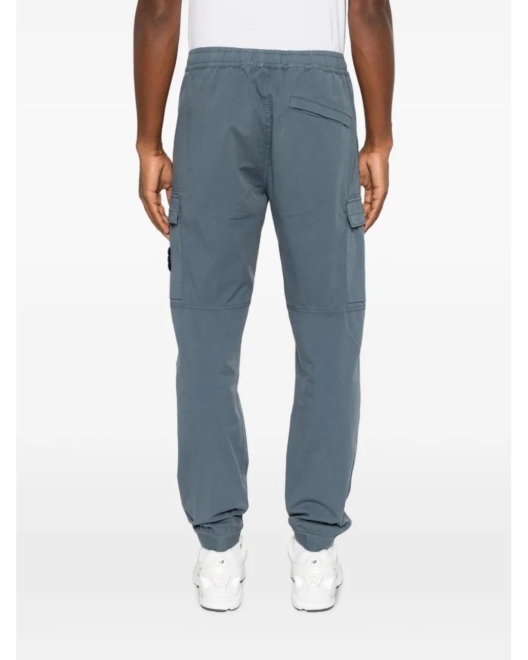 Stone Island Blue 3100031 Stretch Organic Cotton Twill Pants for men