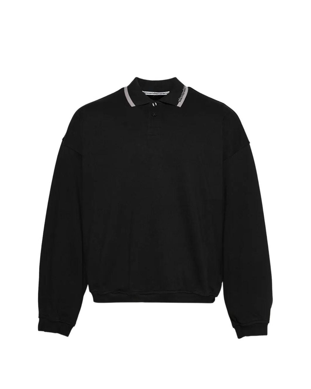 Alexander Wang Black Long-Sleeve Polo Shirt for men