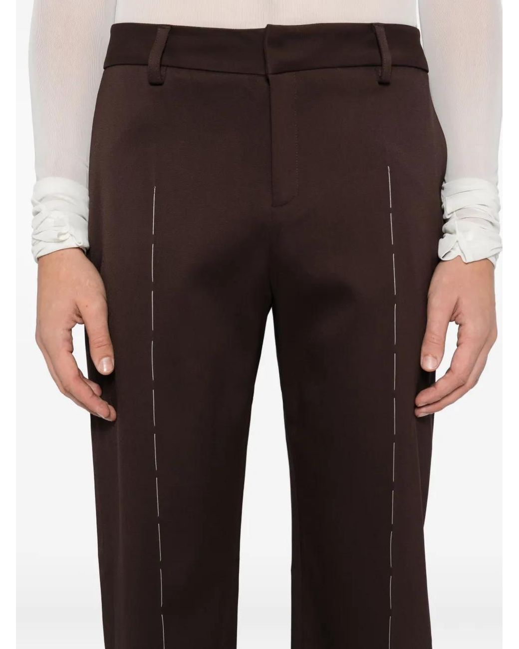 SONIA CARRASCO Brown Stitched Front Trousers for men