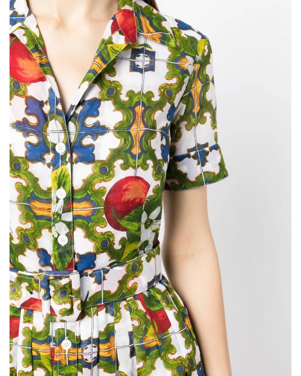 Samantha Sung Green Audrey Sicilian Ceramic-Print Dress
