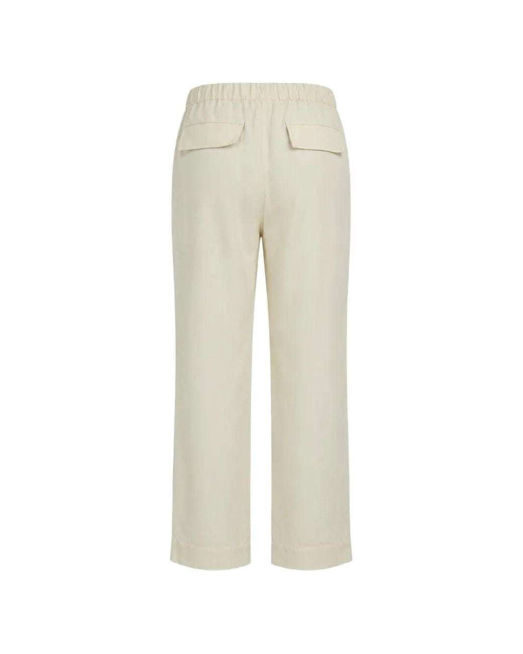 Devotion White Elivette Drawstring-Waist Trousers