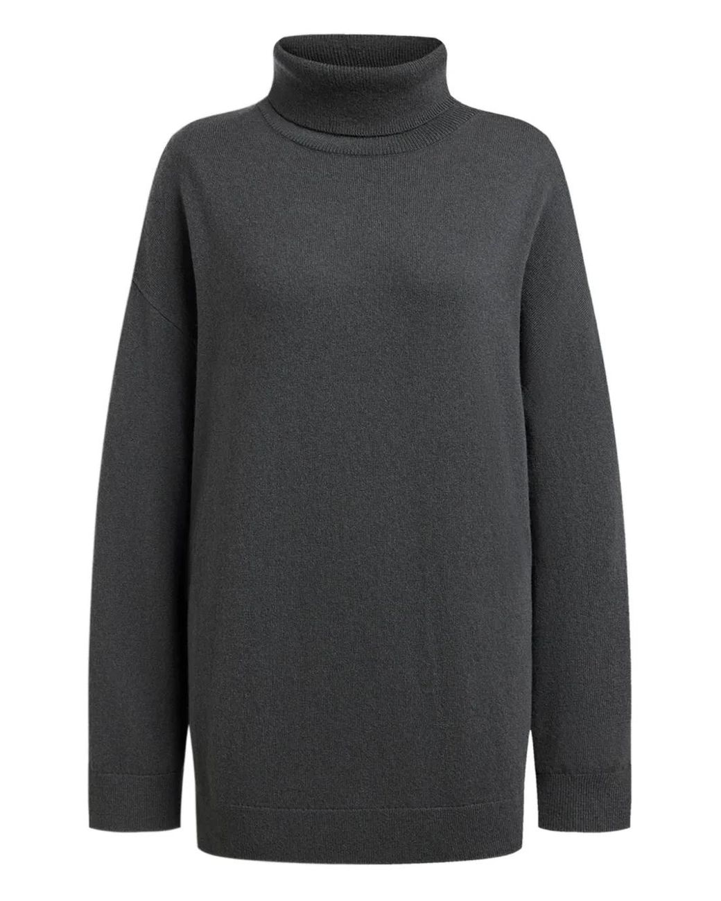12 STOREEZ Gray Turtleneck Merino-Wool Sweater