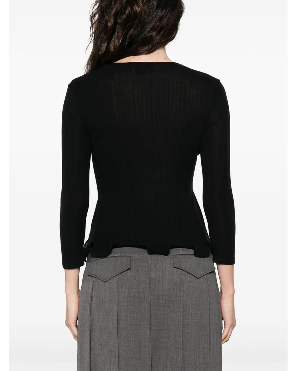 Fendi Black V-Neck Top